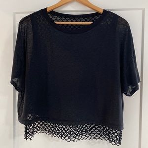 ALO AFTERGLOW TEE | Large | Black Mesh